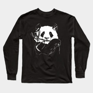 Panda with Bamboo Leaves T-Shirt Long Sleeve T-Shirt